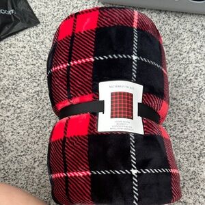 Victoria's Secret Red and Black Checkered Throw